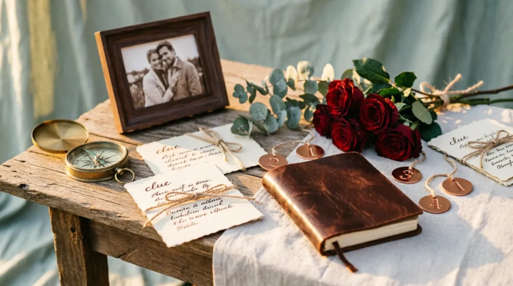 romantic scavenger hunt riddles for him